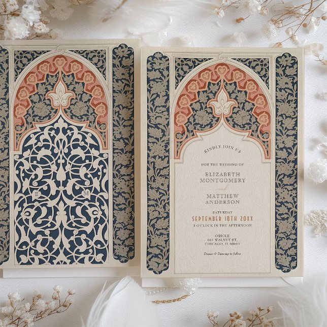 Elegant Lace Art Nouveau Wedding Invitation (Creator Uploaded)