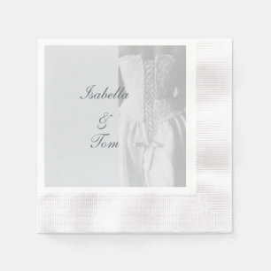 Elegant Lace Bridal Script Wedding Party Napkin