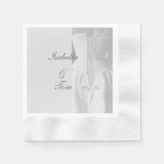 Elegant Lace Bridal Script Wedding Party Napkin