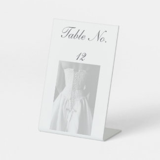 Elegant Lace Bridal Script Wedding Table Number Pedestal Sign