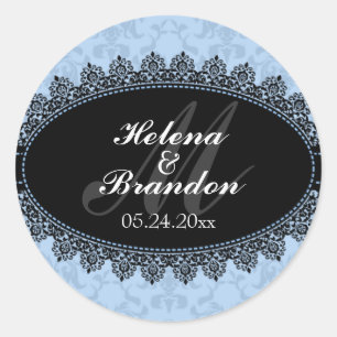 Elegant Lace & Damask Monogram Wedding Seals