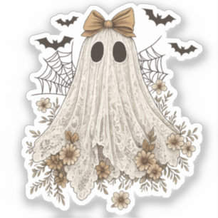 Elegant Lace Ghost with Bow Floral Ghost