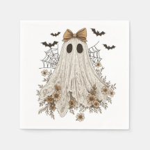 Elegant Lace Ghost with Bow | Floral Ghost 