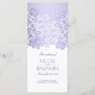 Elegant Lace Lavender Purple Wedding Programs Programme