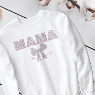 Elegant Lace "MAMA" with Bow MOM Sweatshirt