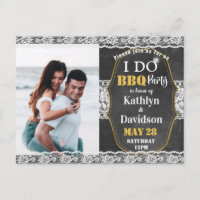 Elegant Lace Photo I DO Engagement Invitation