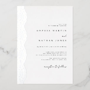 Elegant Lace Real Silver Foil Wedding 