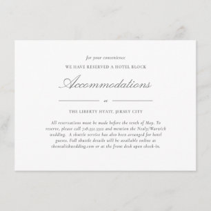Elegant Lace Script Wedding Accommodation Enclosure Card