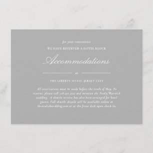 Elegant Lace Script Wedding Accommodation Enclosure Card