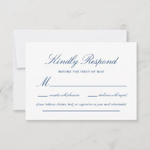 Elegant Lace Script Wedding RSVP Card