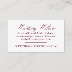 Elegant Lace Script Wedding Website Enclosure Card