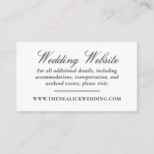 Elegant Lace Script Wedding Website Enclosure Card