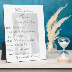 Elegant Lace‑Up Bridal Gown Wedding Order of Day Plaque