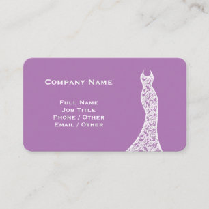 Elegant Lace Wedding Dress lavender Business Card