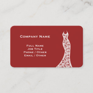 Elegant Lace Wedding Dress red Business Card