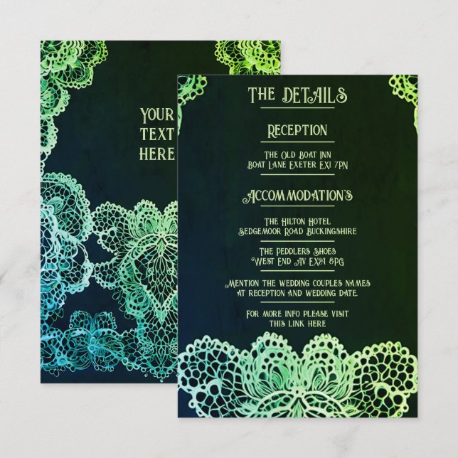 Elegant Lace Wedding Invitation (Front/Back)