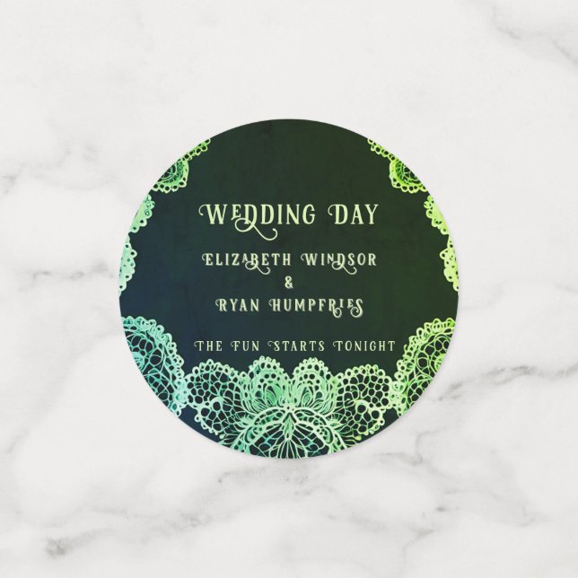 Elegant Lace" Wedding Invitation Collection  Confetti (Small Front)