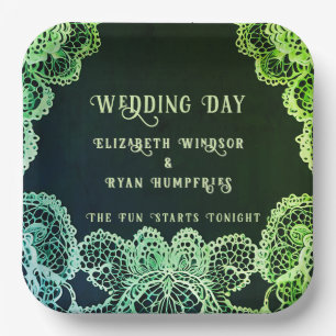 Elegant Lace" Wedding Invitation Collection Paper Plate