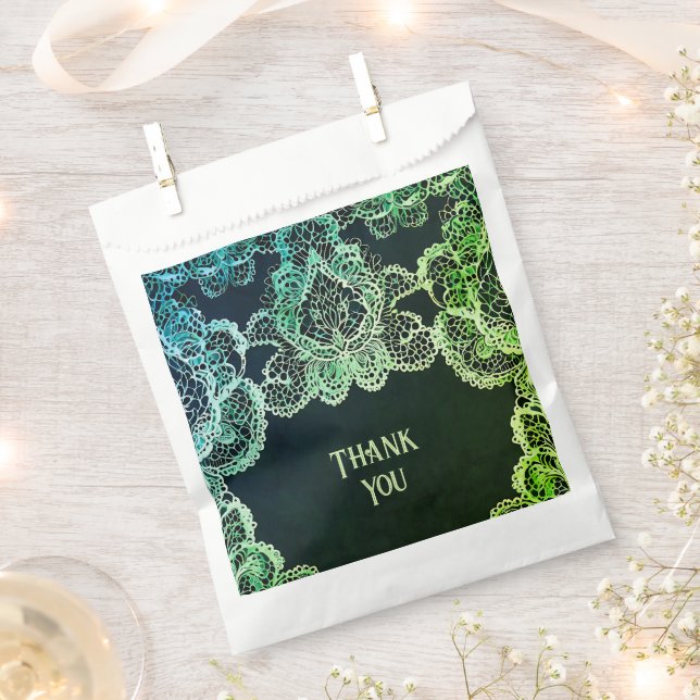 Elegant Lace Wedding Invitation Favour Bags (Clipped)