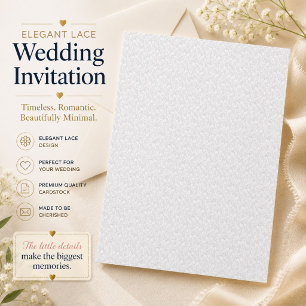 Elegant Lace Wedding Invitation Minimal