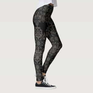 Elegant laced gold pattern leggings