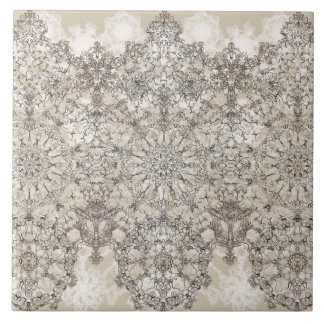 Elegant laced  golden white pattern tile