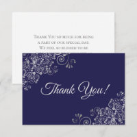Elegant Lacy Silver & Navy Blue Simple Wedding