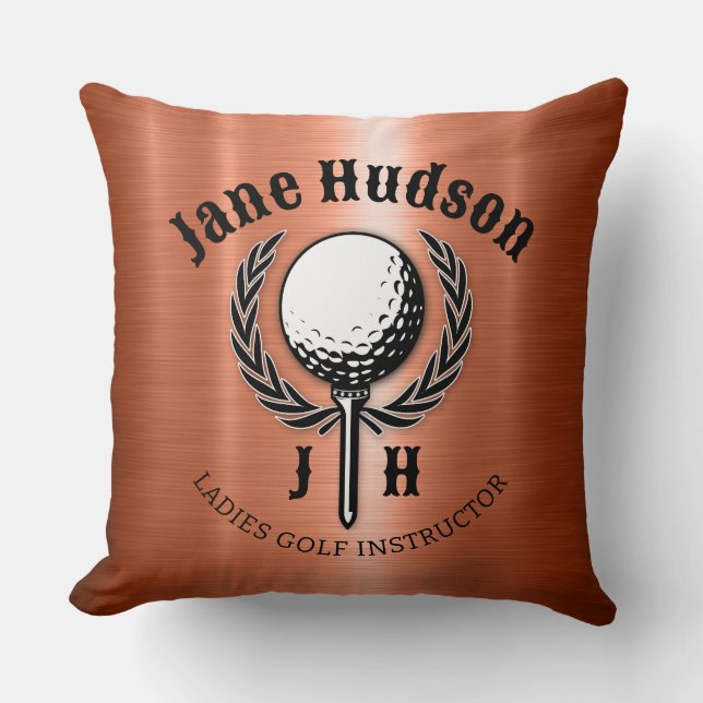 Elegant Ladies Golf Monogram Design Cushion (Front)