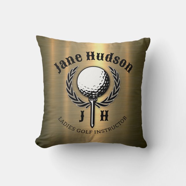 Elegant Ladies Golf Monogram Design Cushion (Front)