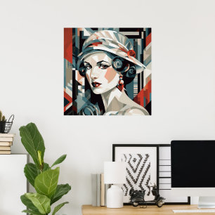 Elegant lady Art Deco lovers  Poster