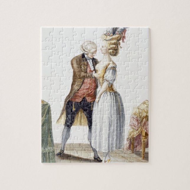 Elegant Lady at a Fitting with her Tailor, plate f Jigsaw Puzzle (Vertical)