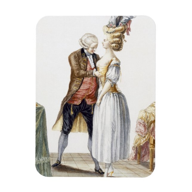 Elegant Lady at a Fitting with her Tailor, plate f Magnet (Vertical)