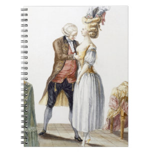 Elegant Lady at a Fitting with her Tailor, plate f Spiral Notebook