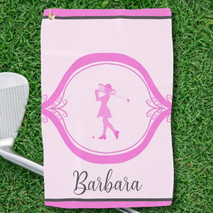 Elegant Lady Golfer Personalised  Golf Towel