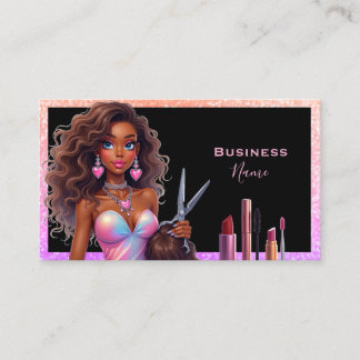 Elegant Lady Hair Makeup Business  Card