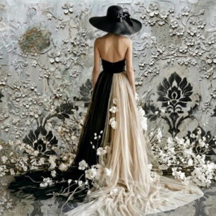 Elegant Lady in Black and White – Decoupage Paper
