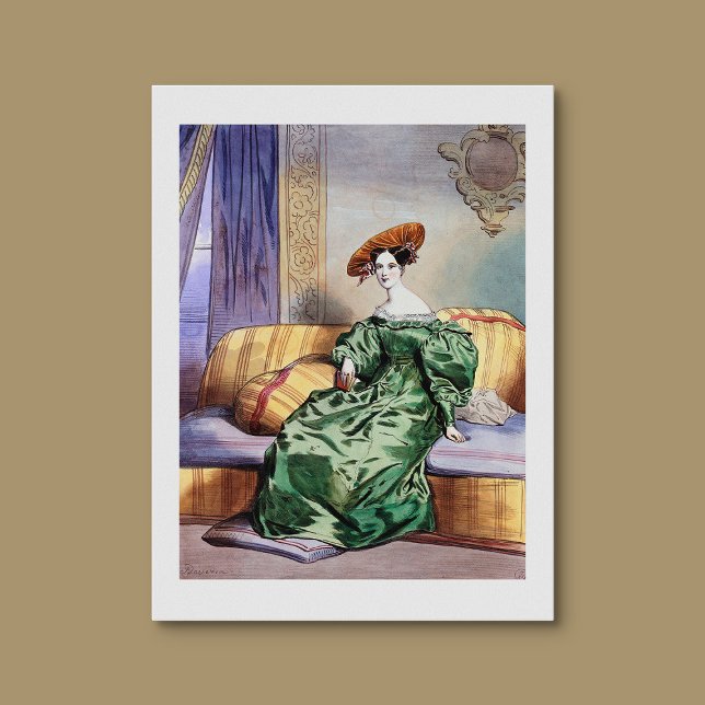 Elegant Lady in Green Gown - Victorian Art Print (Creator Uploaded)