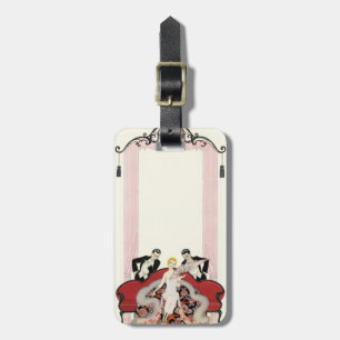 Elegant Lady in Paris Art Deco Luggage Tag