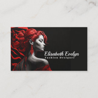 Elegant Lady in Red Business Card