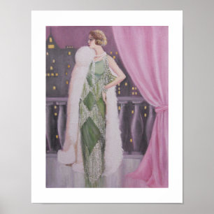 Elegant Lady On A Balcony, Poster