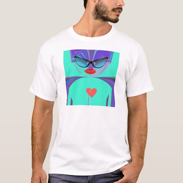 Elegant Lady Portrait: A Colorful Artwork T-Shirt (Front)