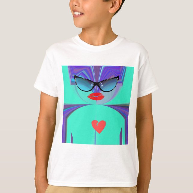 Elegant Lady Portrait: A Colourful Artwork T-Shirt (Front)