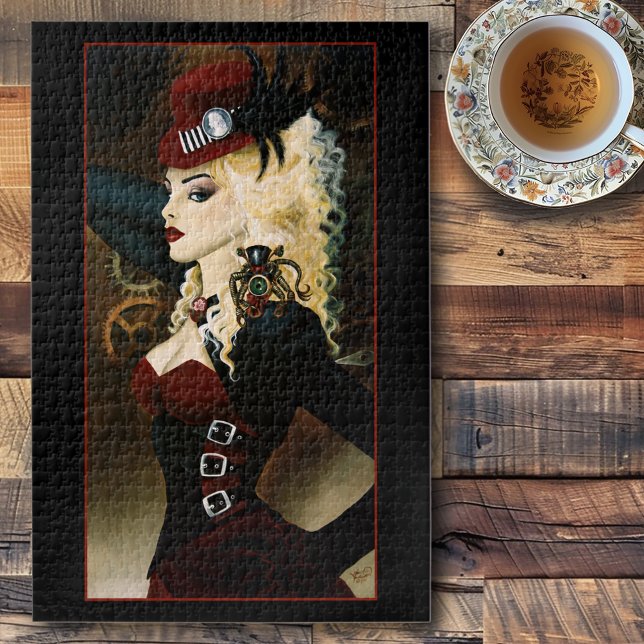 Elegant Lady Steampunk Victorian Red Clockwork  Jigsaw Puzzle (Creator Uploaded)