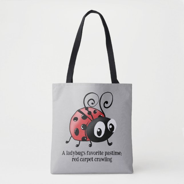 Elegant Ladybug Silhouette Tote - Favorite Pastime (Front)