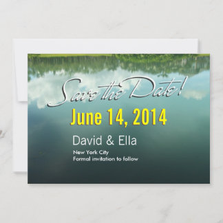 Elegant Lake Scene Save the Date Announcement