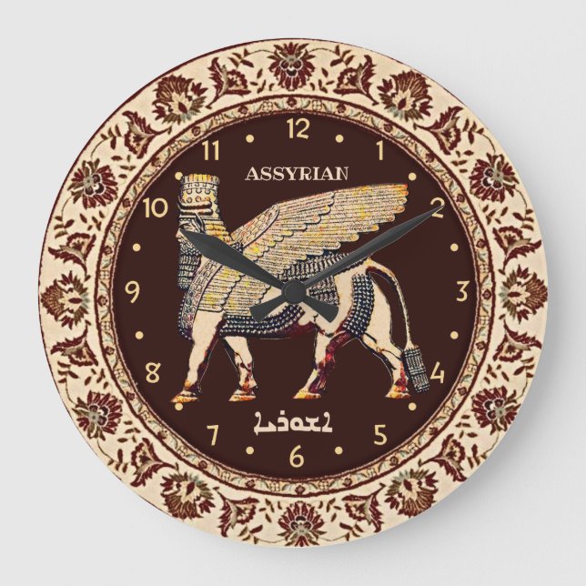 Elegant Lamassu Acrylic Wall Clock (Front)