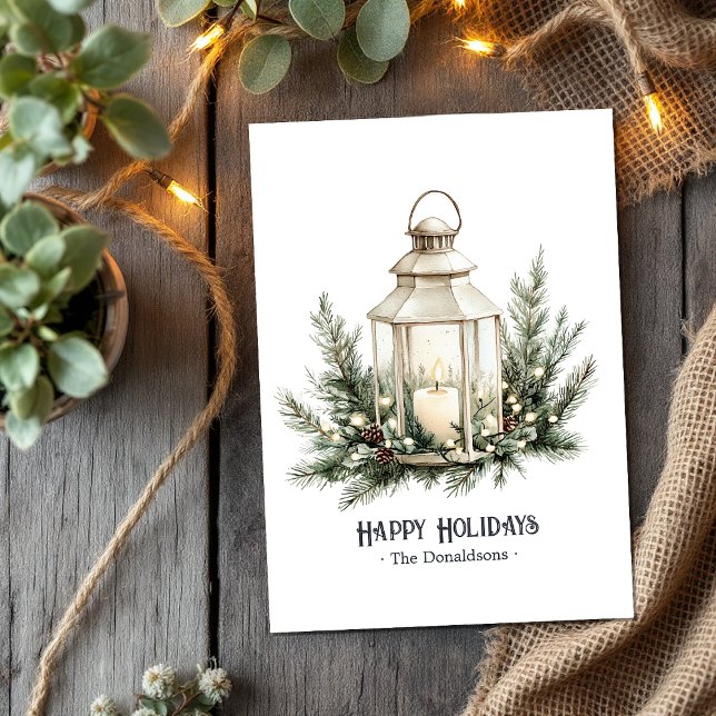 Elegant Lantern Candle Christmas Photo Holiday Card (Elegant Lantern Candle Christmas Photo Holiday Card)
