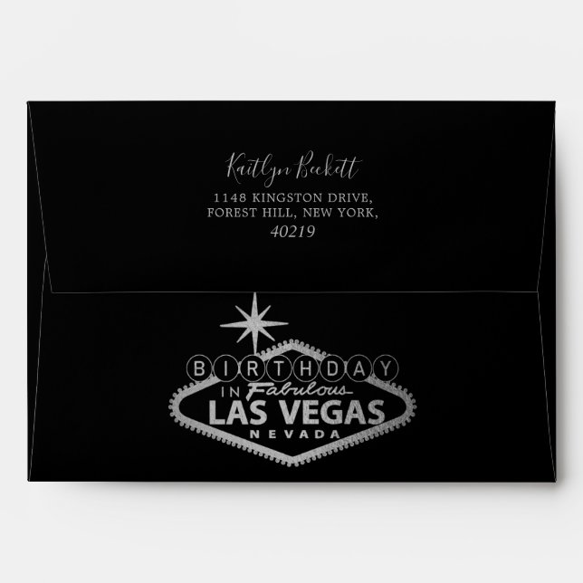 Elegant Las Vegas Birthday Envelope (Back (Top Flap))
