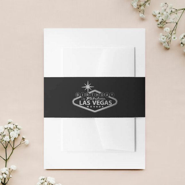 Elegant Las Vegas Birthday Invitation Belly Band (Creator Uploaded)