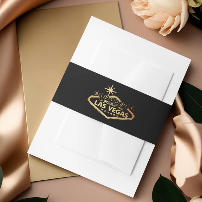 Elegant Las Vegas Birthday Invitation Belly Band (Creator Uploaded)
